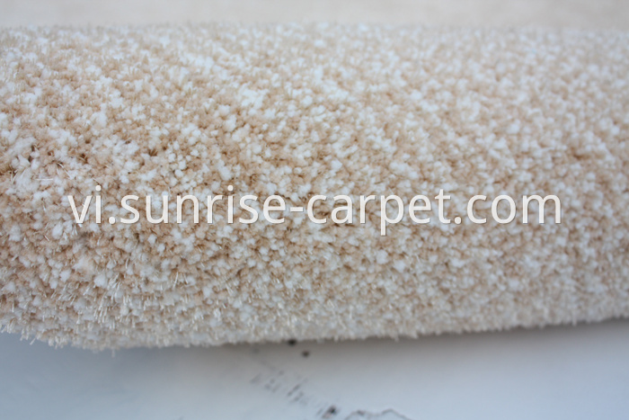 Microfiber with Viscose short pile carpet beige color